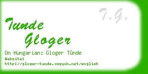 tunde gloger business card